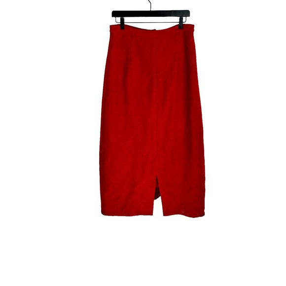 Vintage Jacques Ruc Red Wool Blend A Line Full Skirt 8 - Picture 2 of 10